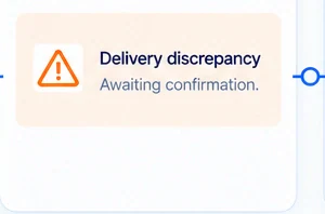 Delivery discrepancy awaiting confirmation.