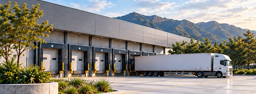 Generic warehouse loading setting representing site records and recurring obligations.