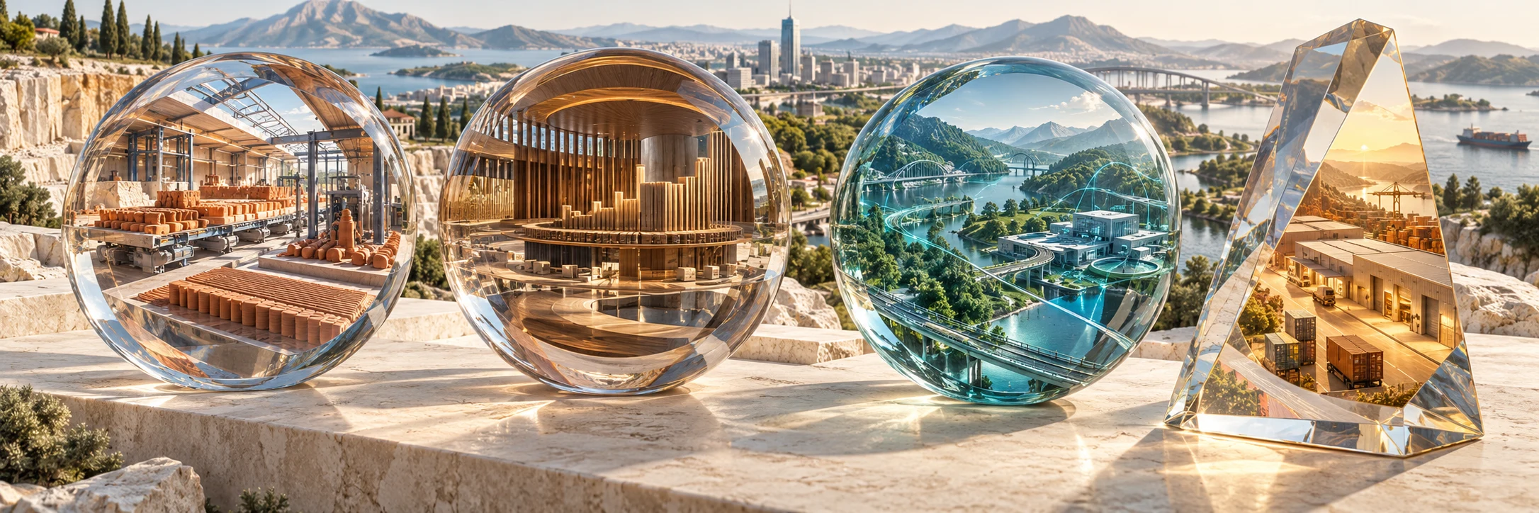 Conceptual optical perspectives connecting product development, operating processes, financial systems and governance
